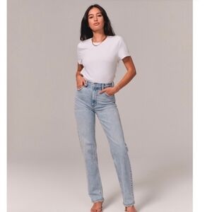 Abercrombie And Fitch The 90's Slim Straight Ultra High Waist Jeans Size 31